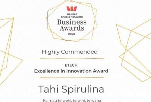 Tahi Spirulina Highly Commended Certificate